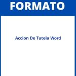 Formato Accion De Tutela Word