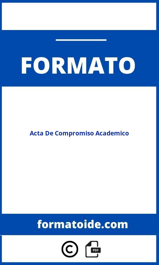 Formato Acta De Compromiso Academico Word Modelo Pdf 0143