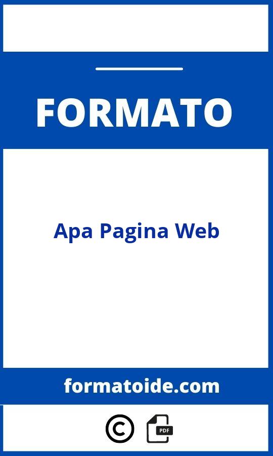 Formato Apa Pagina Web