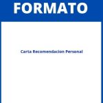 Formato Carta Recomendacion Personal