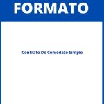 Formato Contrato De Comodato Simple