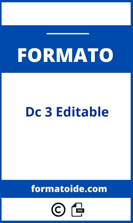 Formato Dc 3 Editable Modelo Pdf Word 6092