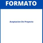 Formato De Aceptacion De Proyecto