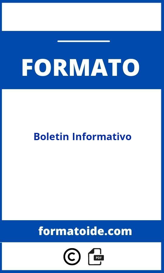 Formato De Boletin Informativo