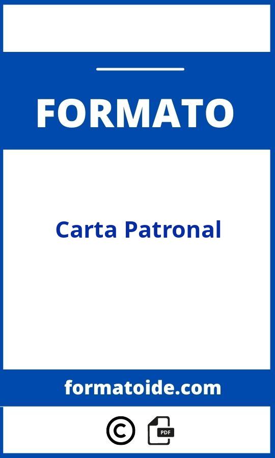 Formato De Carta Patronal Modelo Pdf Word