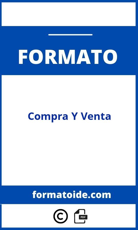 Formato De Compra Y Venta