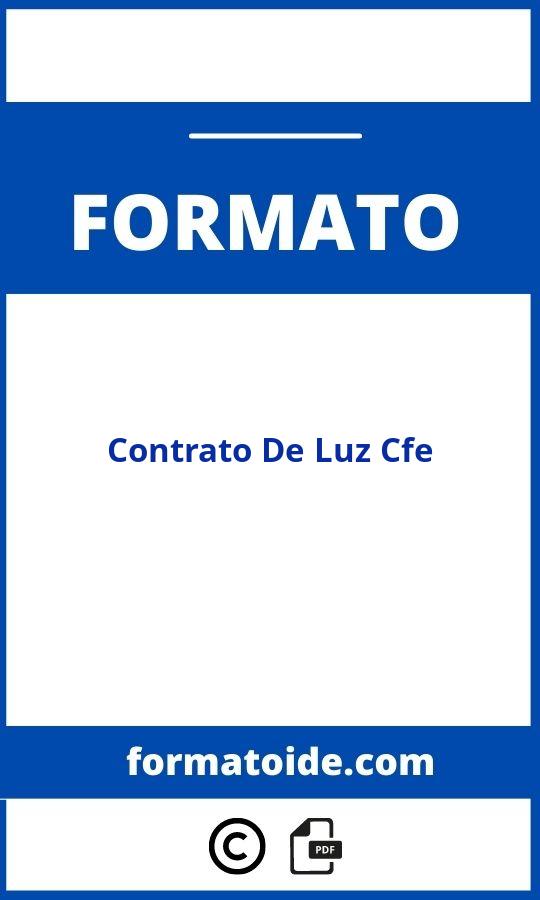 Formato De Contrato De Luz Cfe