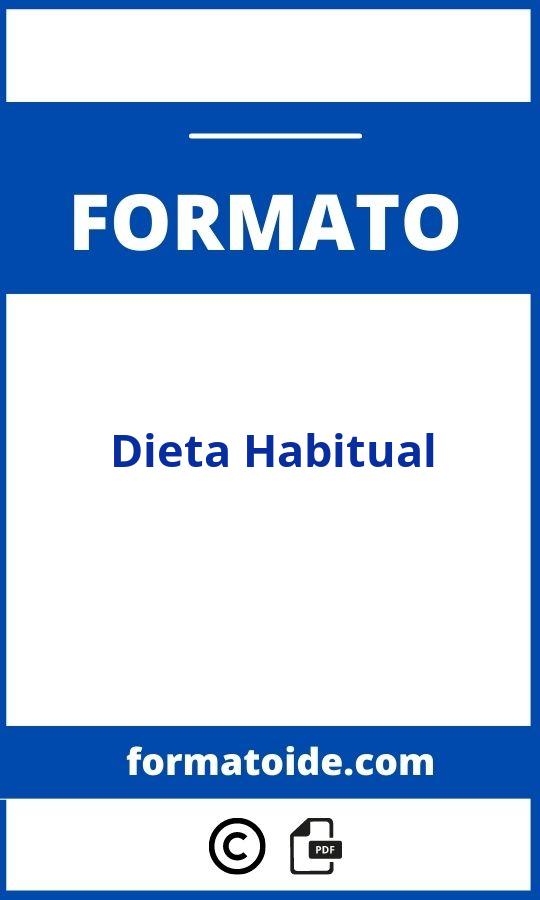 Formato De Dieta Habitual