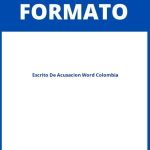 Formato De Escrito De Acusacion Word Colombia
