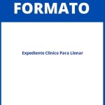 Formato De Expediente Clinico Para Llenar