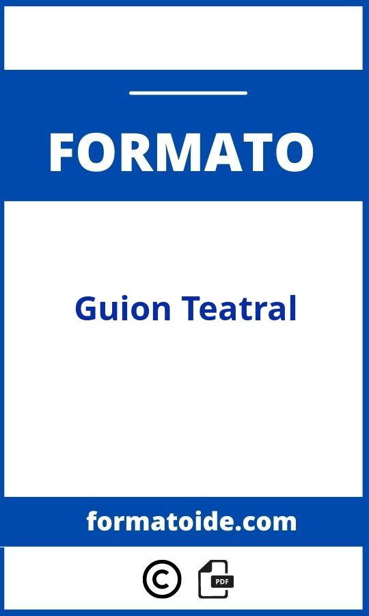 Formato De Guion Teatral