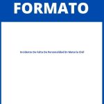 Formato De Incidente De Falta De Personalidad En Materia Civil