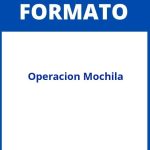 Formato De Operacion Mochila