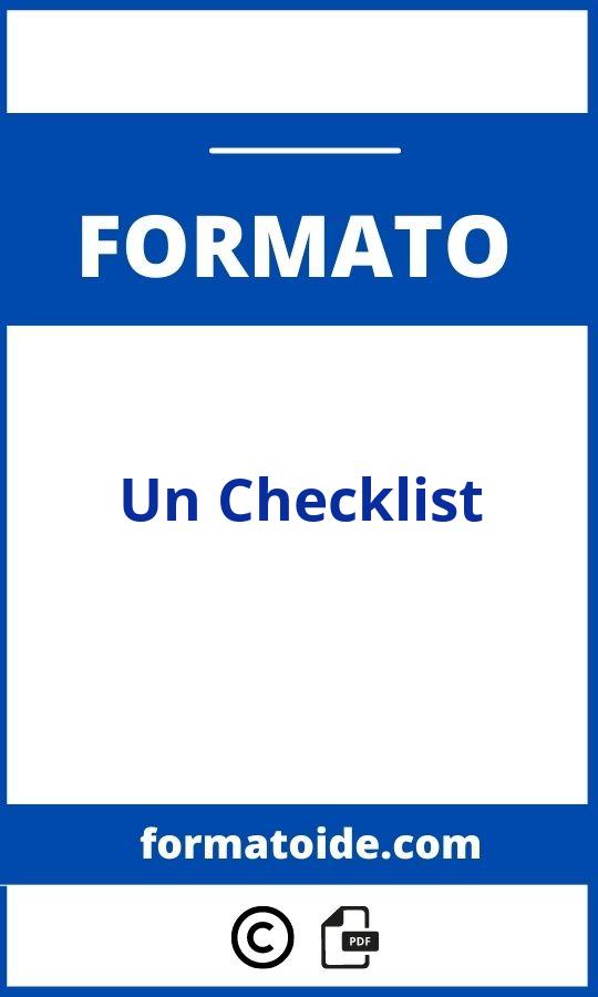 Formato De Un Checklist