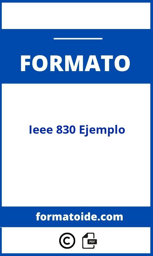 Formato Ieee 830 Ejemplo