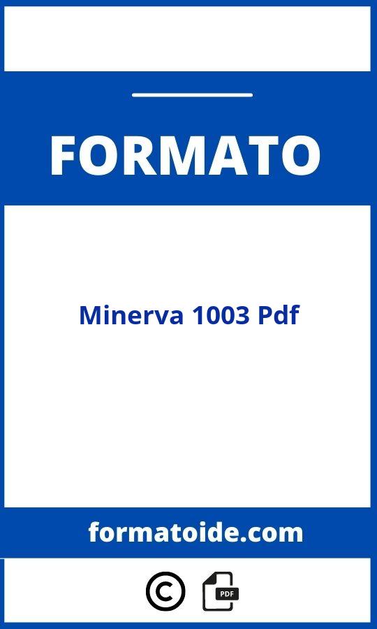 Formato Minerva 1003 Pdf