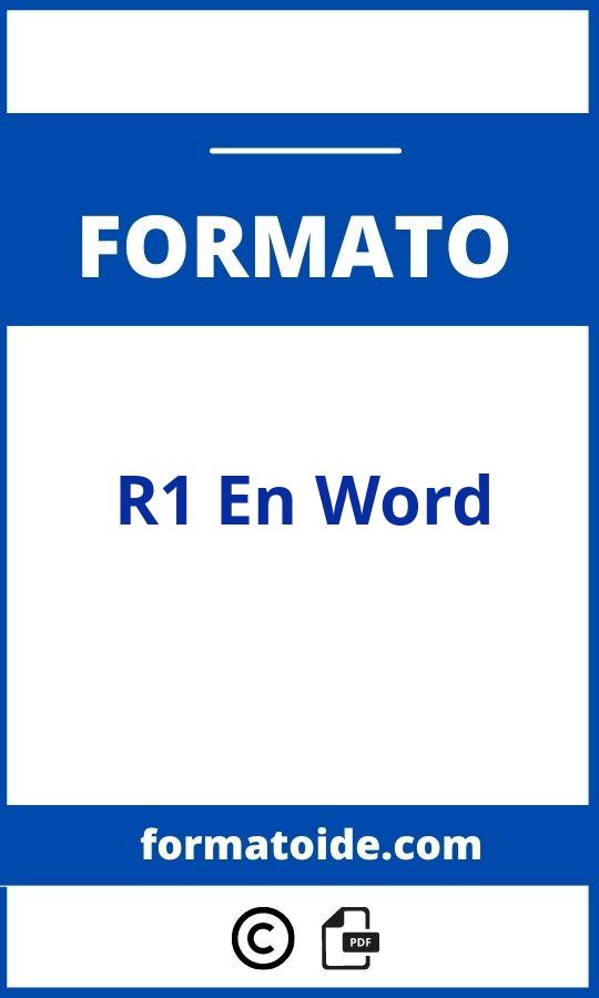 Formato R1 En Word