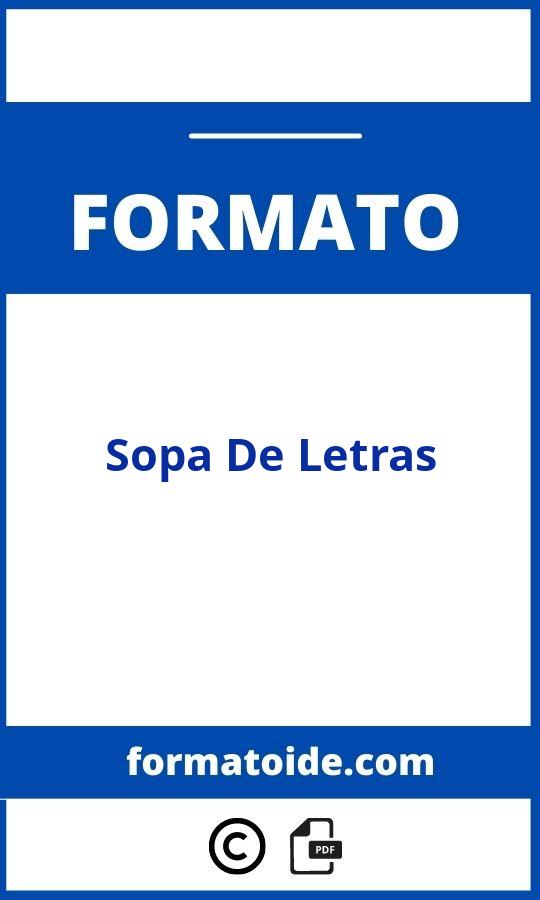 Formato Sopa De Letras