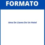 Formatos De Ama De Llaves De Un Hotel